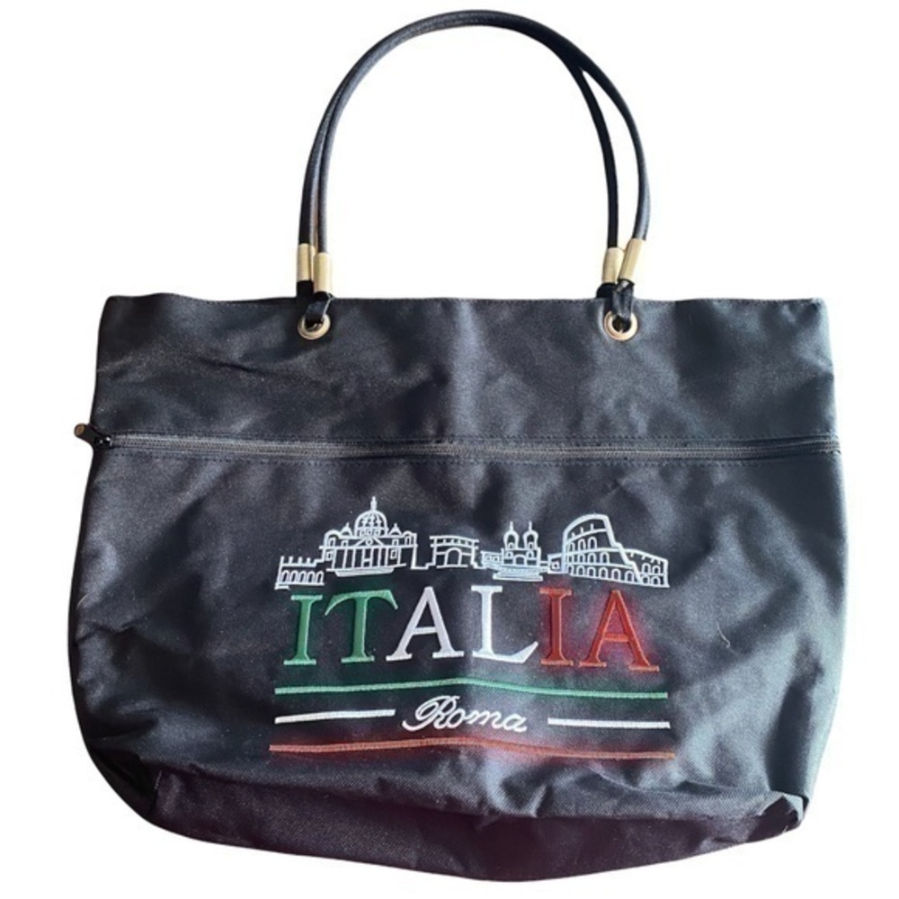 FM Italy Black Tote/Purse/Shoulder Bag